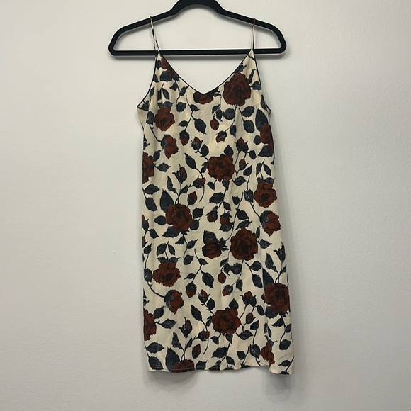 Ganni 100% silk slip dress in brick rose size 40 - Picture 3 of 7